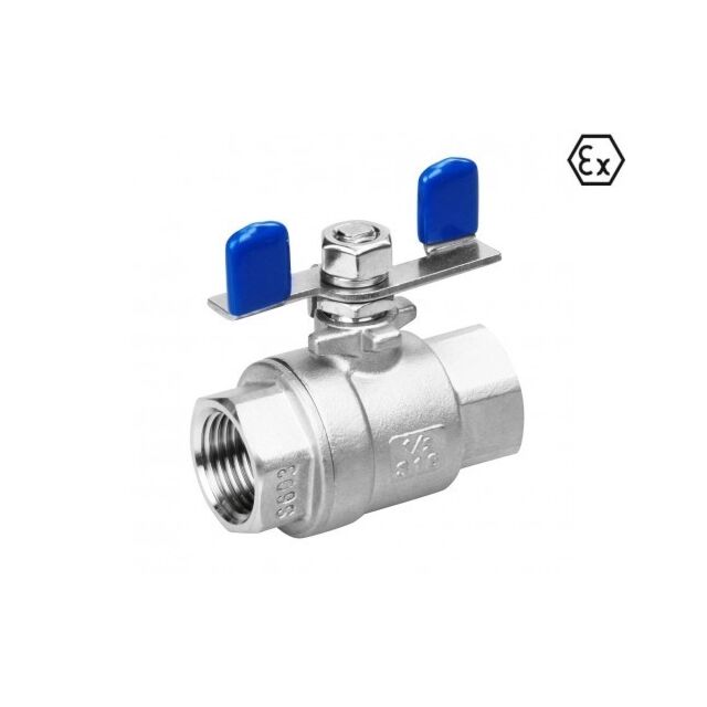 Válvula de bola de dos piezas de paso total con manilla mariposa